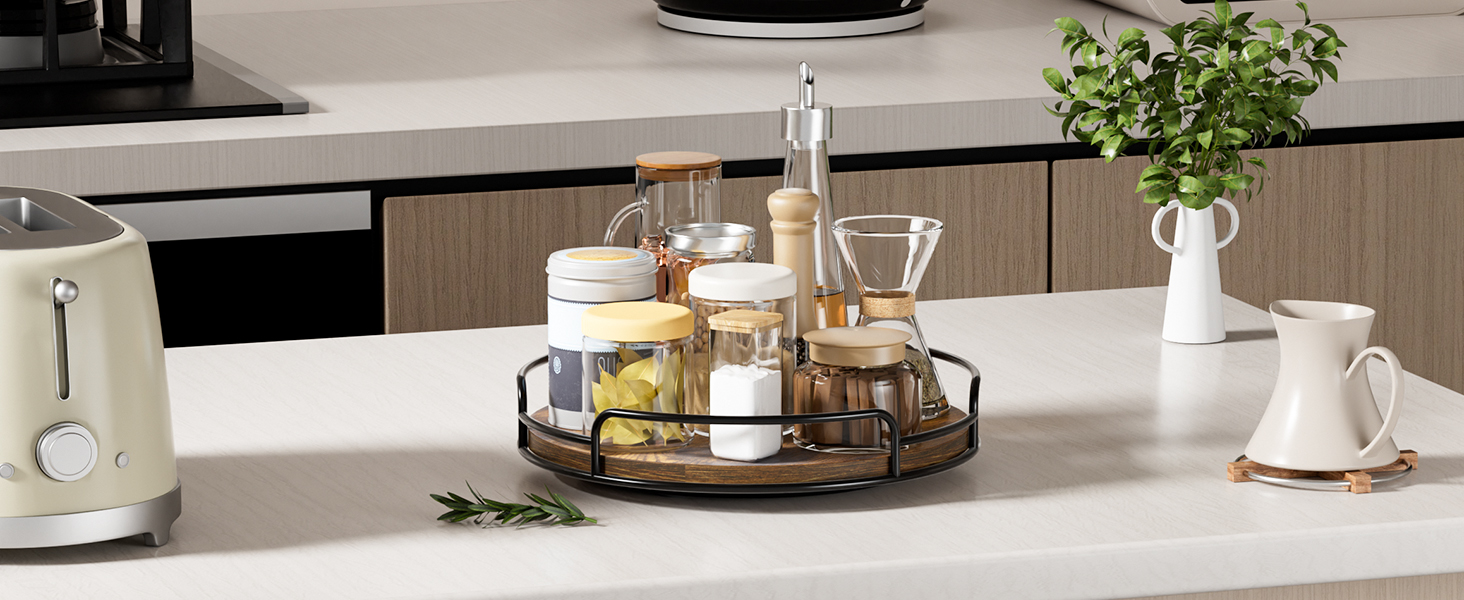 lazy susan organizer for cabinet