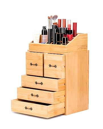 bamboo makeup organizer