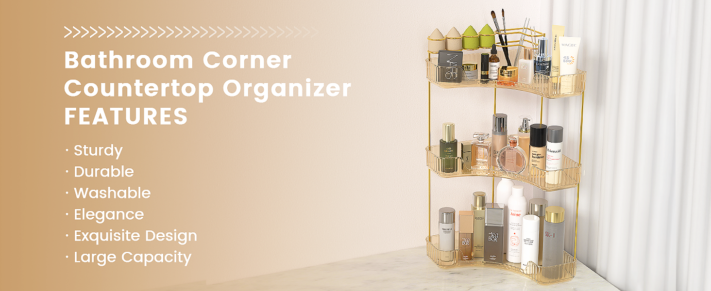 CORNER BATHROOM ORGANIZER COUNTERTOP