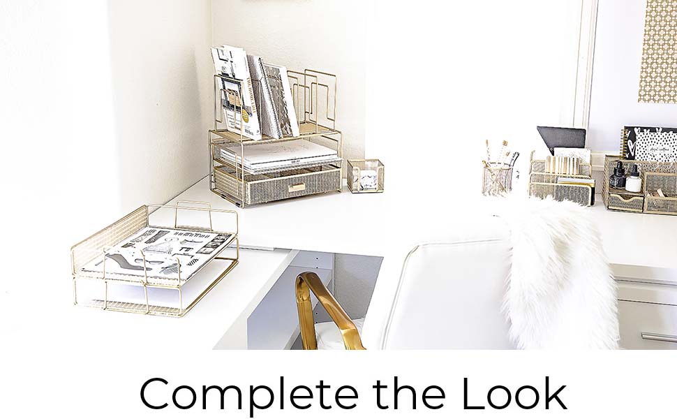 gold desk organizer