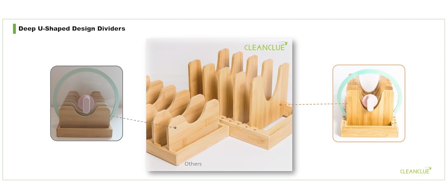 Bamboo Pot Pan Lid Organizer Pot Lids Holder Rack inside Cabinet Bakeware Cutting Board Organizers