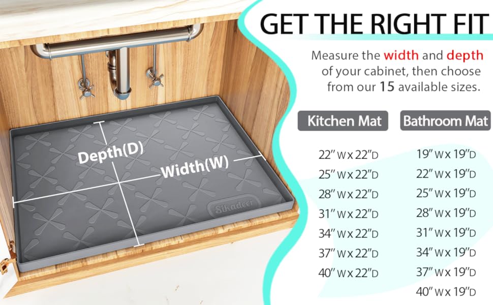 measure the cabinet size for pick the right kitchen mat