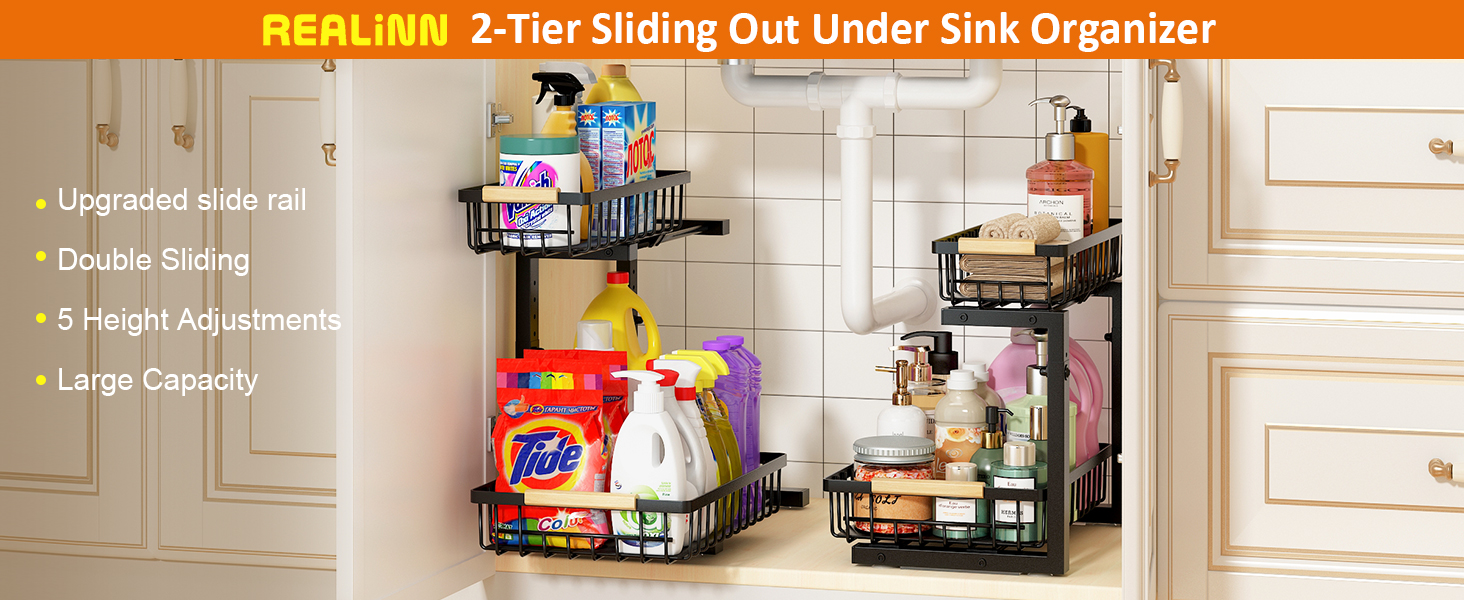 sliding out under sink organizer