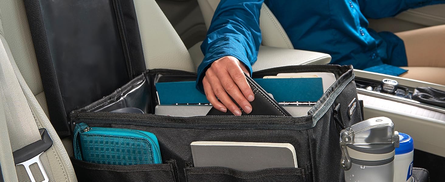 high road carhop black front seat organizer