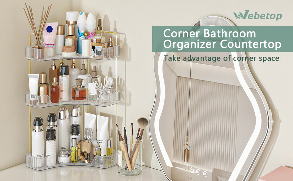  3 tier corner bathroom counter organizer
