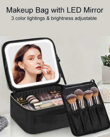 makeup bag with led mirror