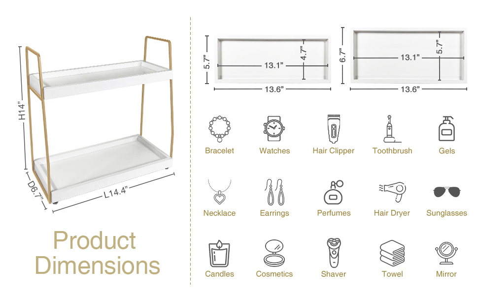2 Tier Bathroom Tray