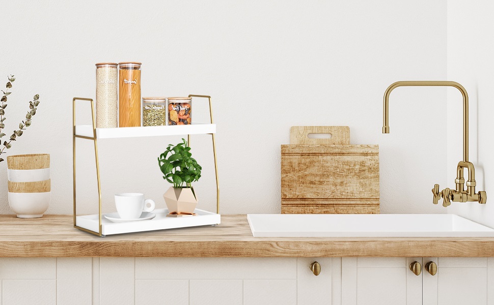  Counter Organizer (White and Gold)