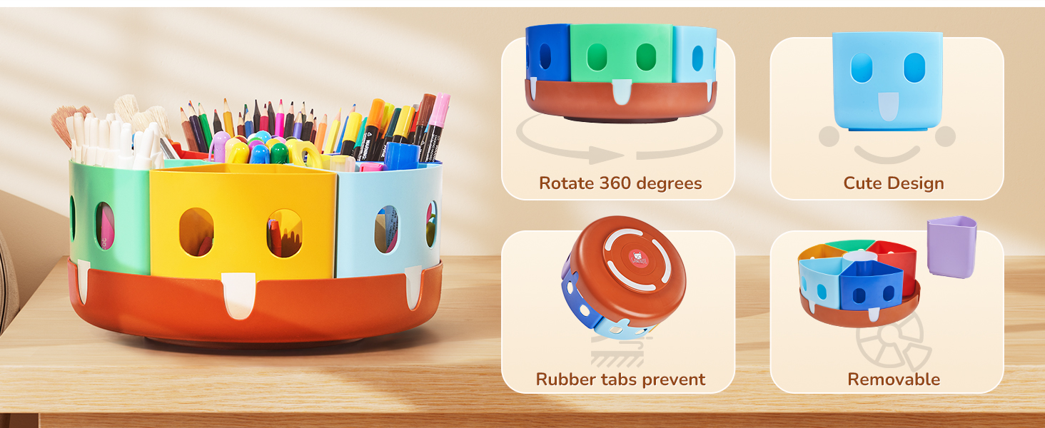 Rotating Art Supplies Organizer