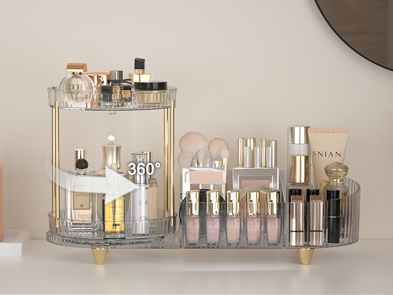 rotating makeup organizer for vanity