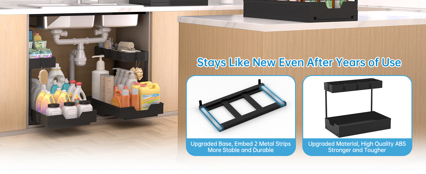 Sliding L-Shape Cabinet Organizers