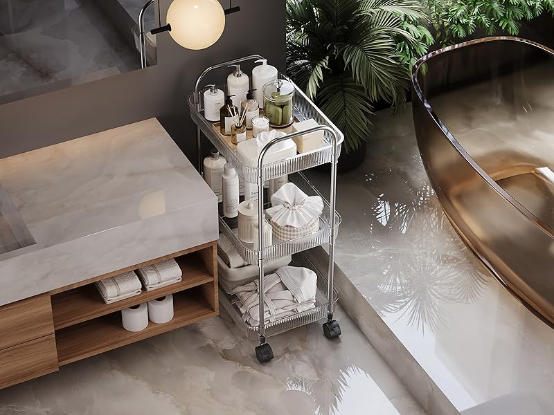 small rolling cart bathroom storage cart