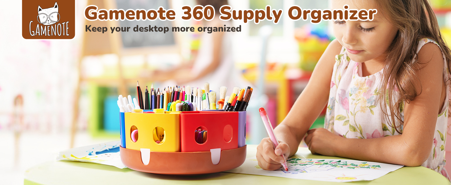 Rotating Art Supplies Organizer