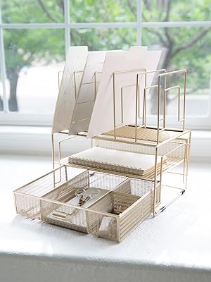 gold desk organizer