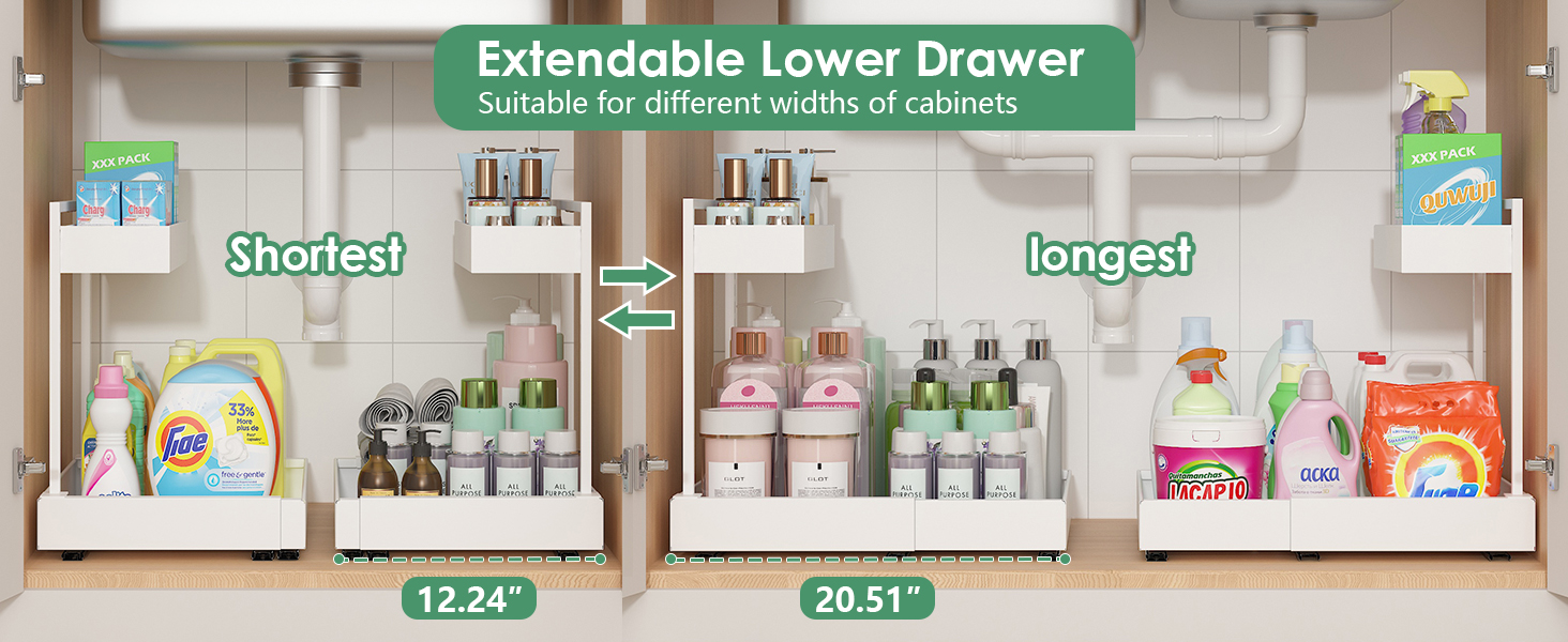 expandable under sink organizer