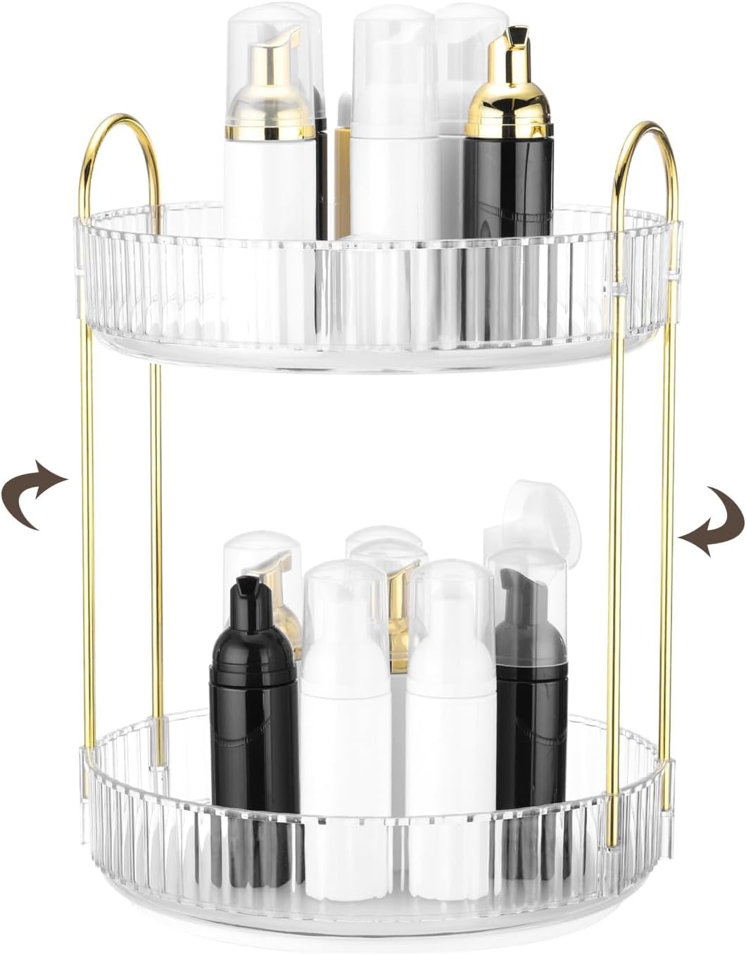 360 Rotating Makeup Organizer,Large Capacity Make Up Organizers and Storage,Skincare Perfume Vanity Organizers,Bathroom Cosmetics Storage Organizer Counter top