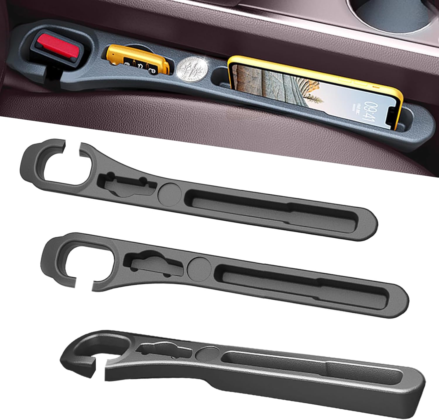 Car Seat Gap Filler Set of 2, Upgraded Gap Stopper Universal Fit for Cars, SUVs, and Trucks, Block The Gap Between Seats and Console, Organize, and Prevent Items from Dropping