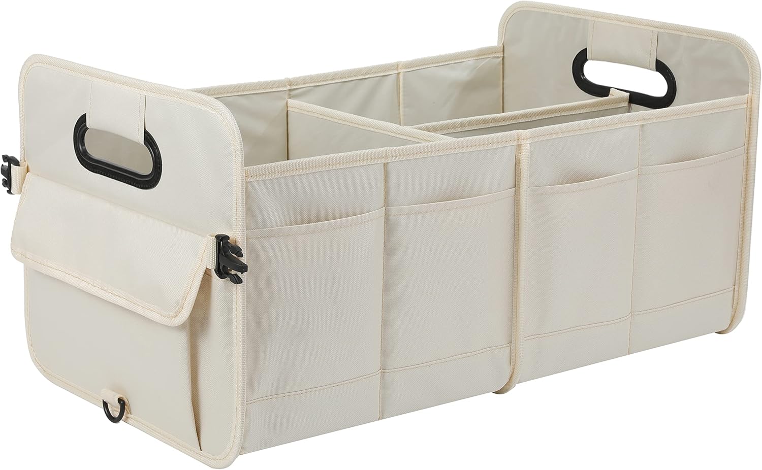 Car Trunk Organizer Car Storage Organizer Collapsible Multi Compartment Car Organizer Adjustable Straps for SUV(Beige)