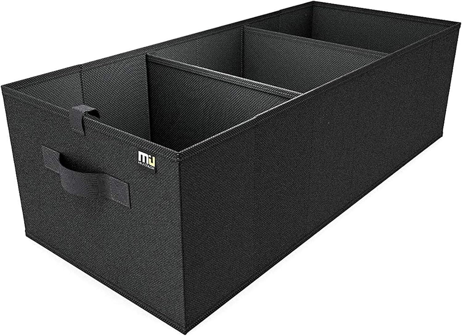 MIU COLOR Trunk Organizer for Car, Car Organizer, Sturdy Trunk Organizer for SUV, Non-Slip Bottom, Folded Storage Organizer for Sedans, Van, Jeep, Grocery, Large 3 Compartments, Black 32"×13"×10.6"