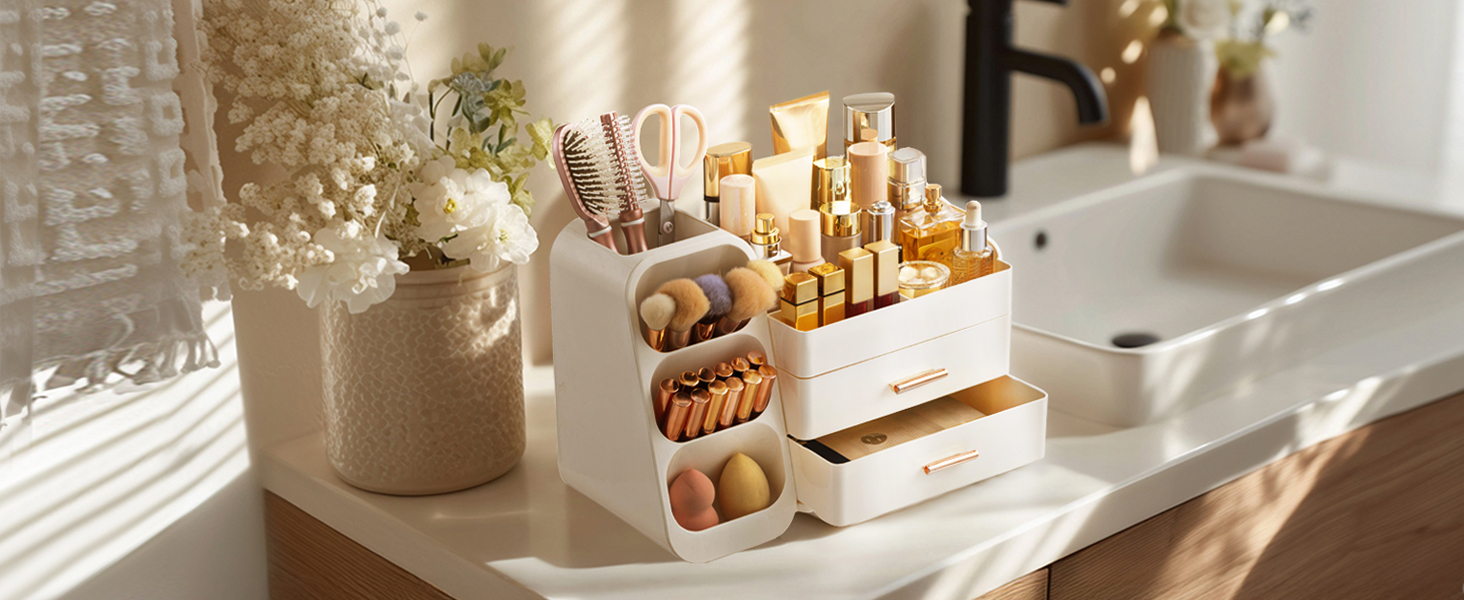 makup organizer for bathroom