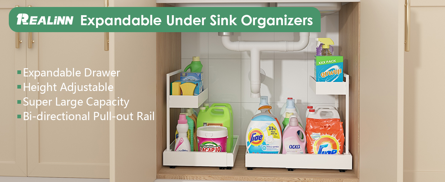 expandable under sink organizer