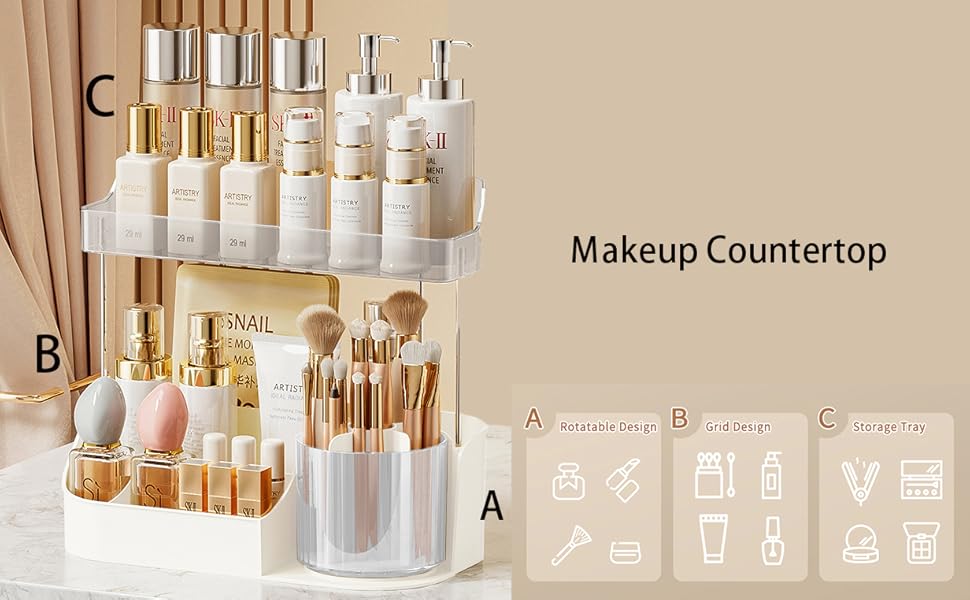 makeup organizer countertop