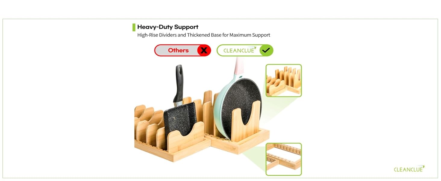 Bamboo Pot Pan Lid Organizer Pot Lids Holder Rack inside Cabinet Bakeware Cutting Board Organizers