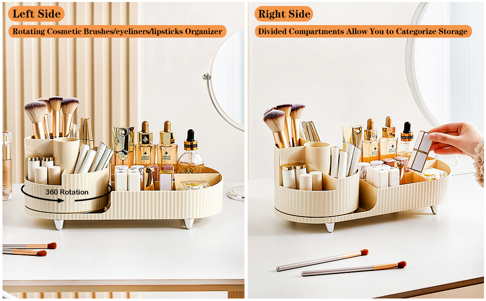 360° Rotation Organizer & Large Capacity
