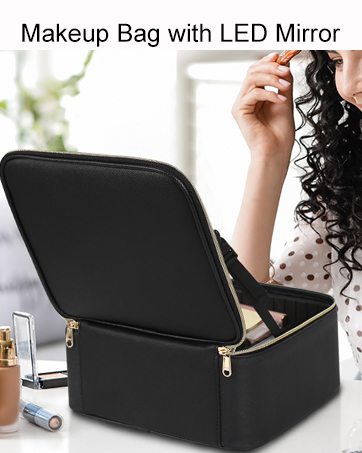 makeup bag with led mirror