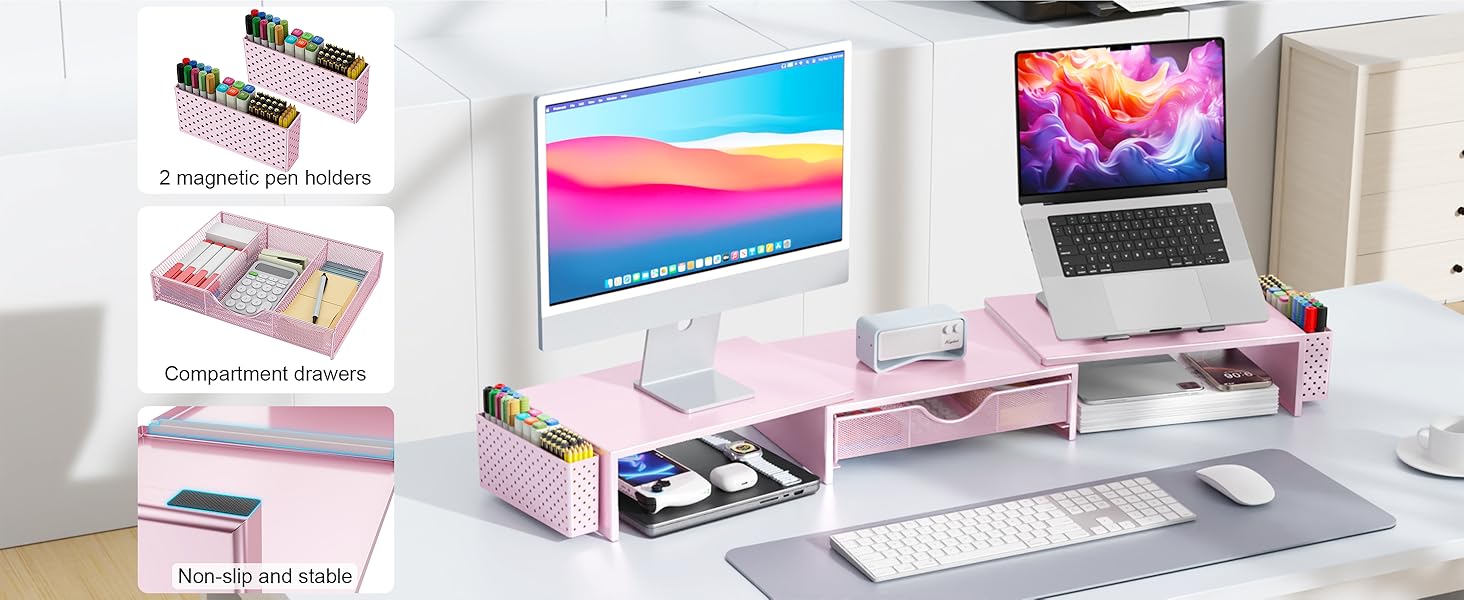 pink desk accessories