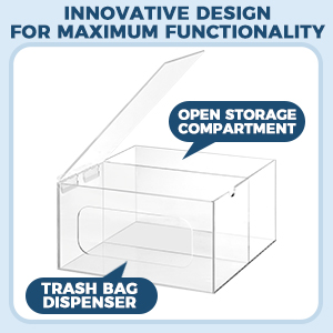 Innovative Design Maximum Functionality clear acrylic trash bag box Ideal under sink countertop use
