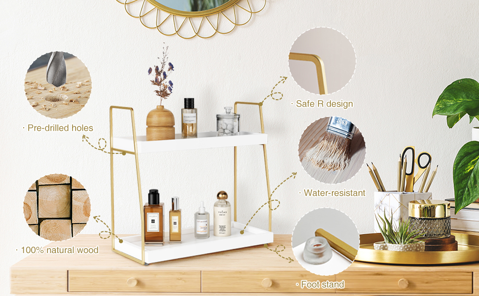 Counter Organizer (White and Gold)