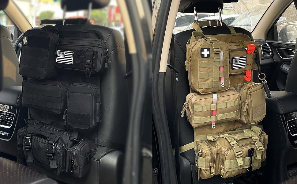 tactical car seat back organizer