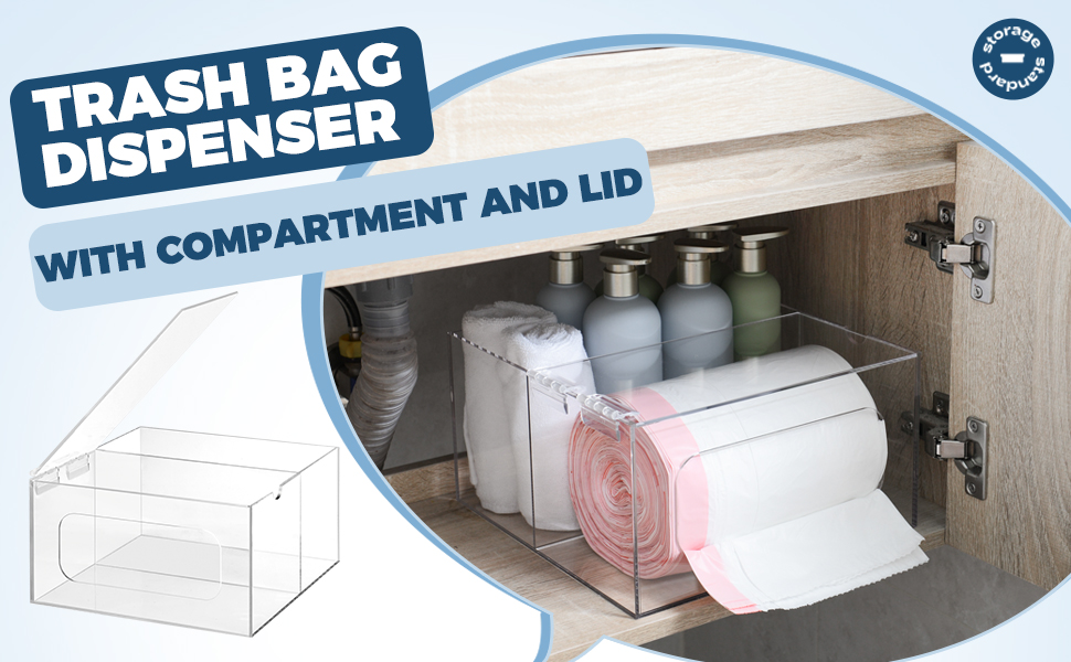 Storage Standard Trash Bag Kitchen Organizers Under Sink Dispenser Large Garbage Acrylic Bathroom
