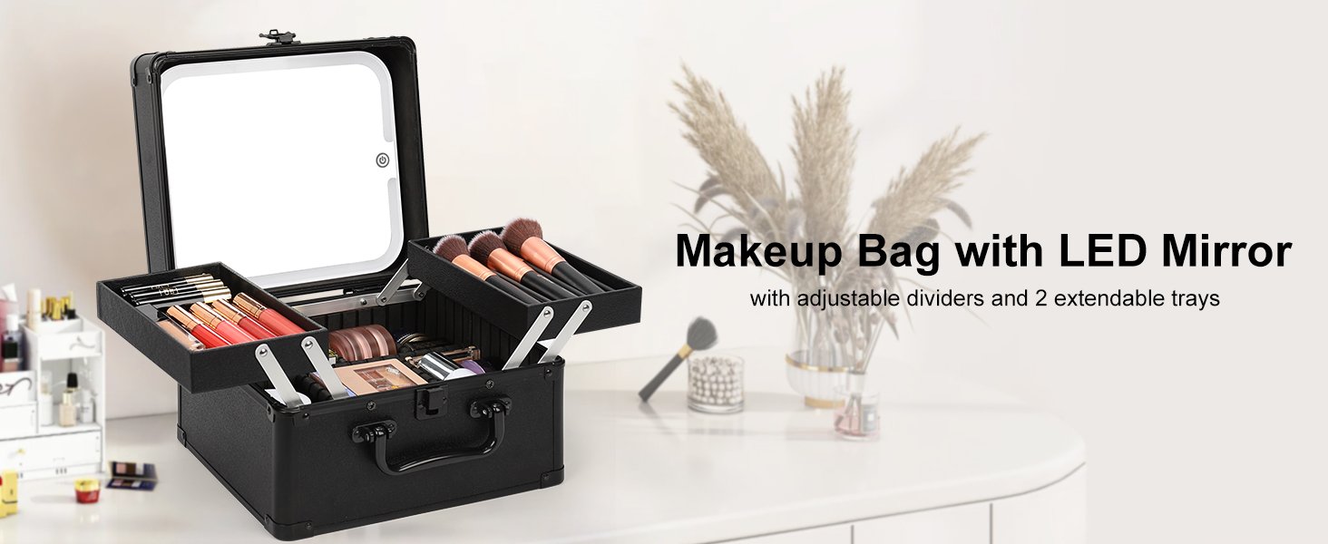 makeup bag with mirror