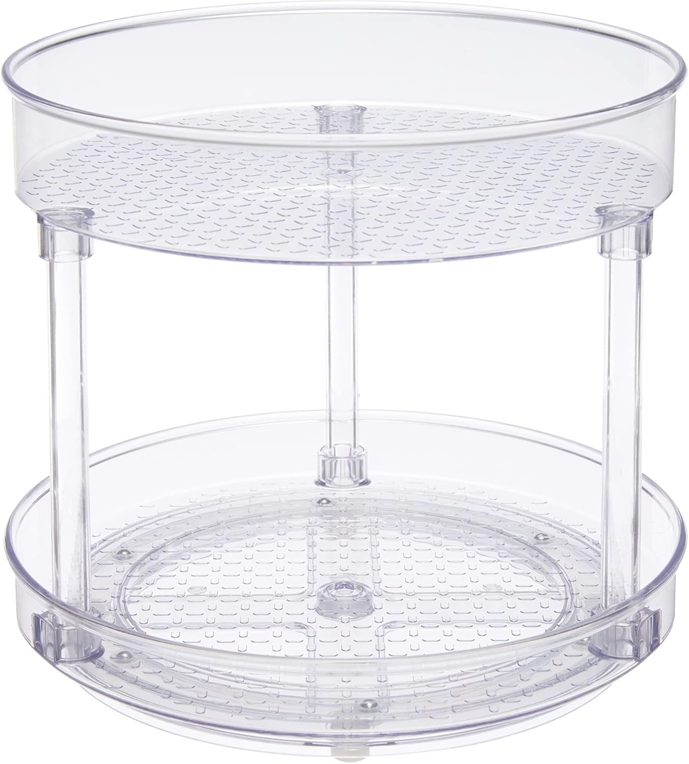 Amazon Basics Lazy Susan Turntable Organizer, 9" Diameter, 2 Tier, Clear