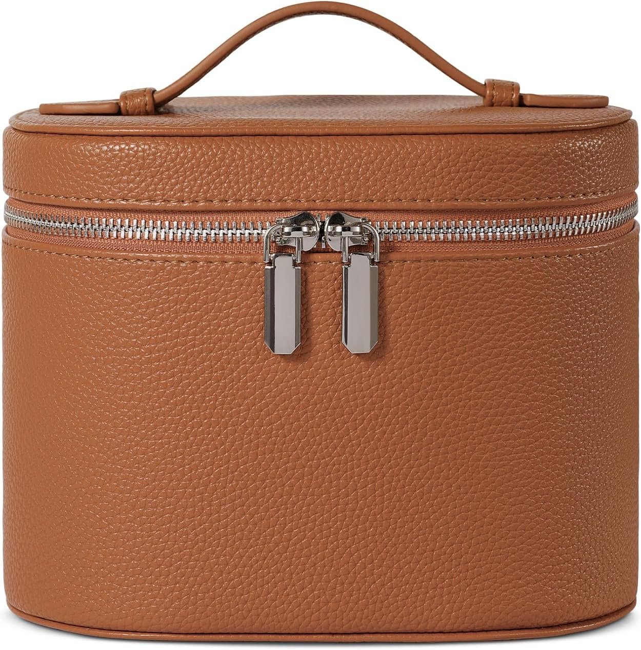 Makeup Bag, Travel Make up Case with Compartments and Handle, Portable Cosmetic Organizer Bags,Toiletry Bag for Women