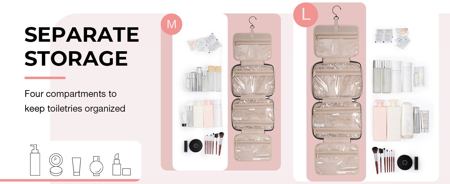 Hanging toiletry bag