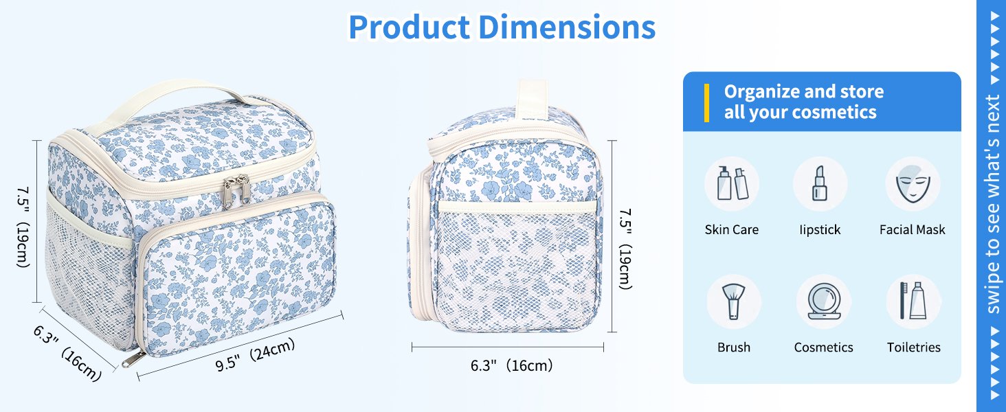 Product Dimensions - Organize and store all your cosmetics