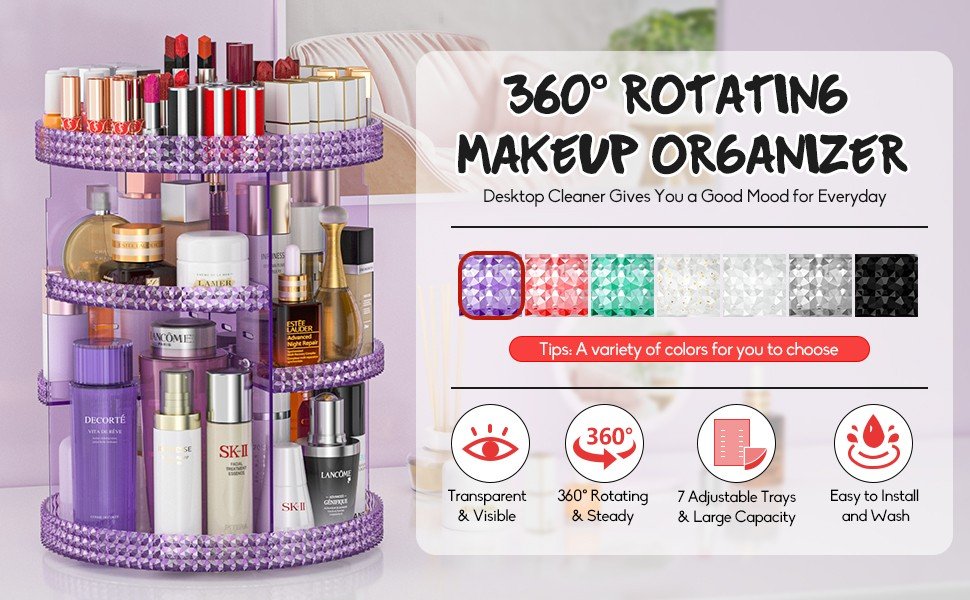 makeup organizer purple