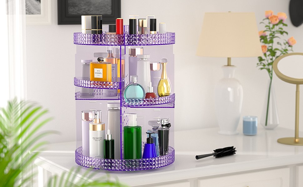 rotating makeup organzier