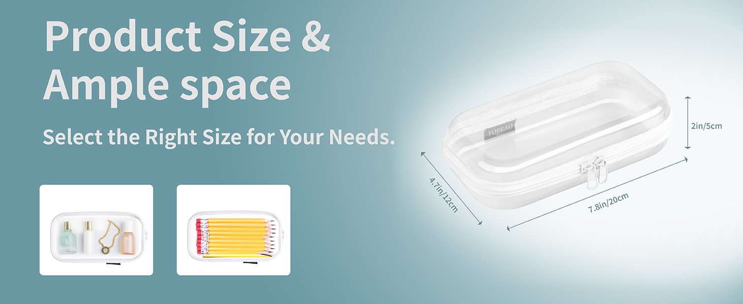 clear pencil case with zipper