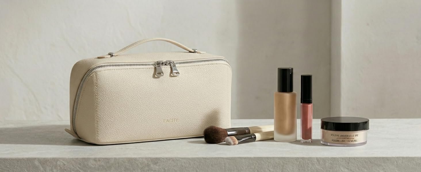 white makeup bag