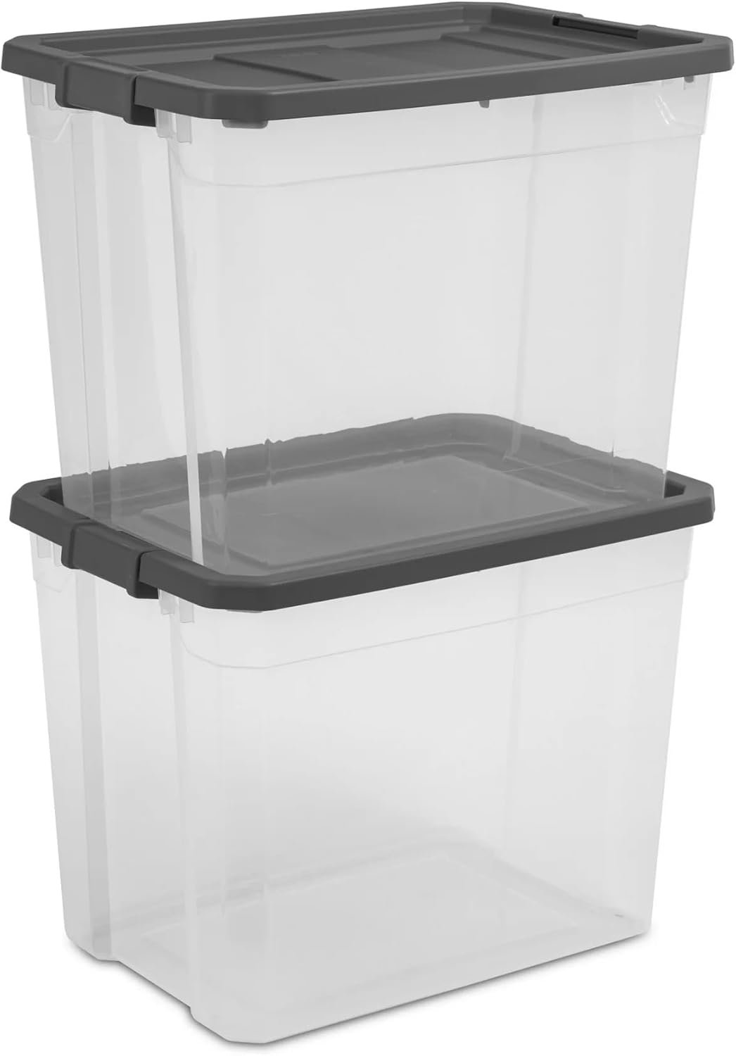 2-Pack 108Qt Storage Bins with Lids - Durable Clear Plastic Containers with Locking Lids, Great for Bathrooms, Storage Rooms, Offices & Closets, Stackable for Efficient Organization
