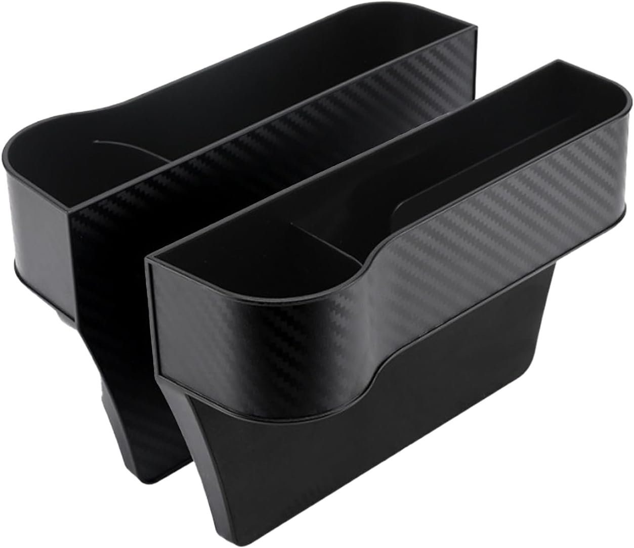 Car Seat Gap Filler Organizer 2 Pack, Multifunctional Auto Console Side Storage Box with Cup Holders & Phone Holder, Premium PU Leather Car Front Seat Organizer for Drinks, Sunglasses, Keys