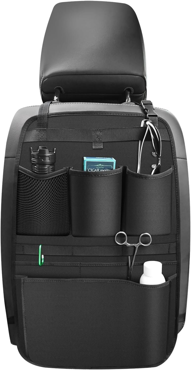 Car Seat Back Organizer, Car Back Seat Storage with Multiple Pockets, Car Seat Hanging Pocket,Front Seat Organizer Headrest Bag Compatible with Car SUVs Pickup and Truck