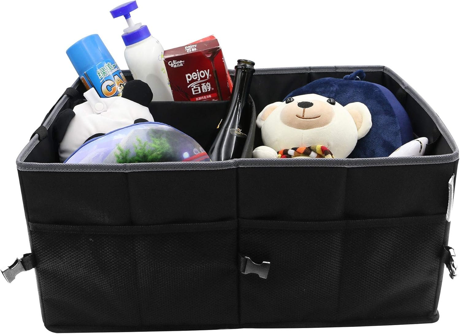 FH Group E-Z Travel™ Collapsible Multi-Compartment Car Trunk Organizer, Cargo Storage Organizer for Cars, SUVs, and Trucks Gray